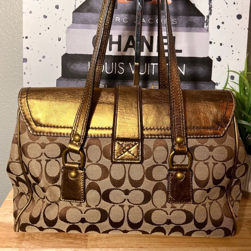 COACH Hampton 1498 Vintage Special Edition Fall ‘04 Bronze Suede Leather Satchel - Picture 2 of 15